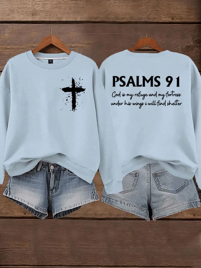 Women's God Is My Refuge And My Fortress Under His Wings I Will Find Shelter Sweatshirts