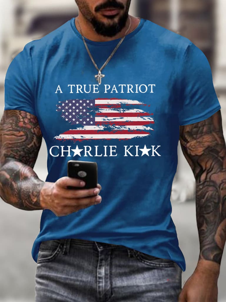 Men's A True Patriot Printed Casual T-shirt