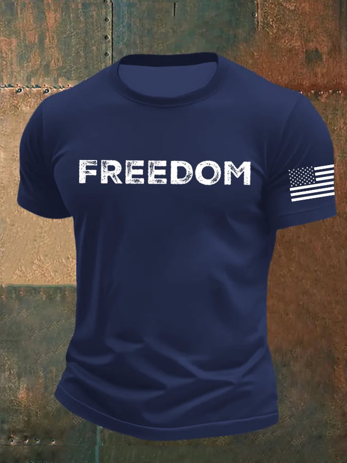 Men's freedom flag Print T-Shirt