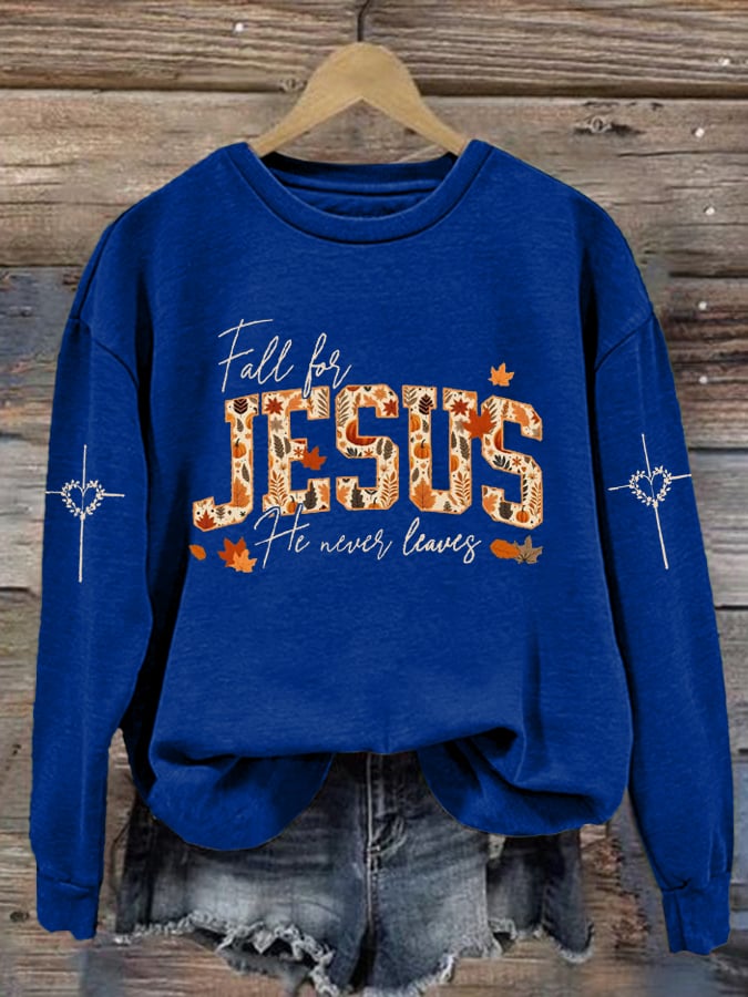 Women's He Never Leaves Sweatshirt