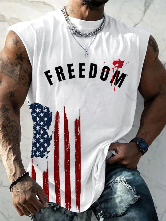Men's FREEDOM Commemorative Print Casual Vest