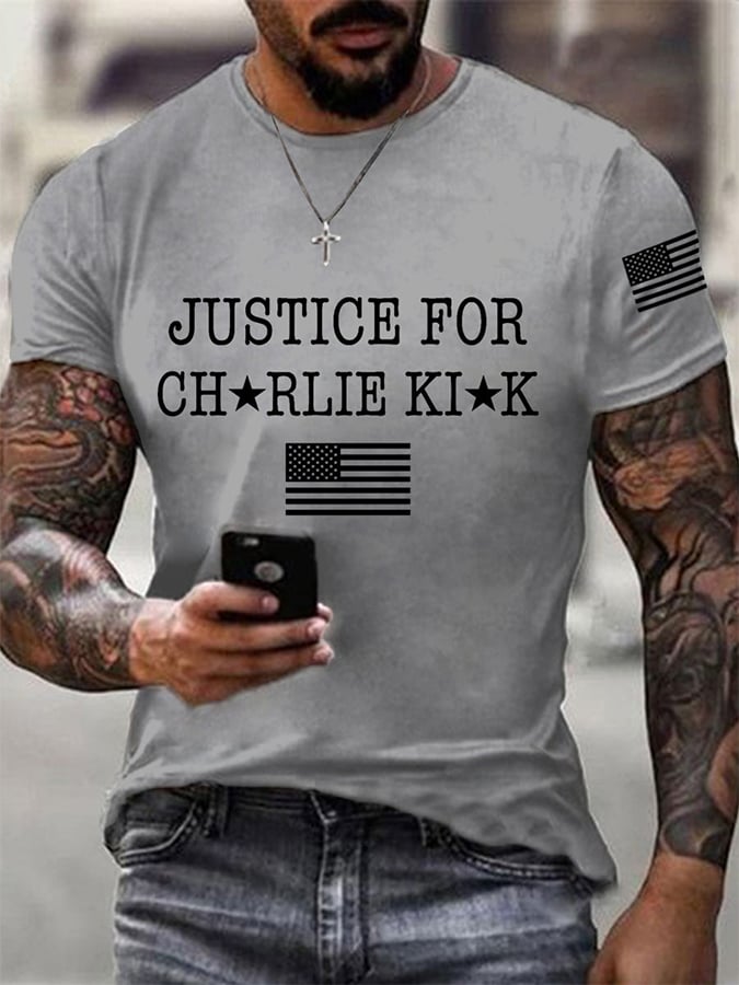 Men's Justice For Print short-sleeved T-shirt