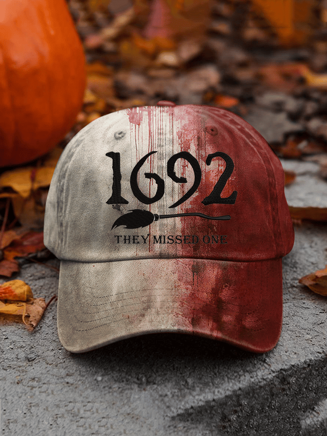 Bloodstained Halloween 1692 They Missed One Printed Hat