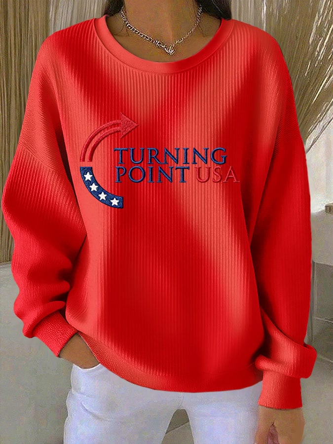Women's Turning Point USA Print Round Neck Sweatshirt