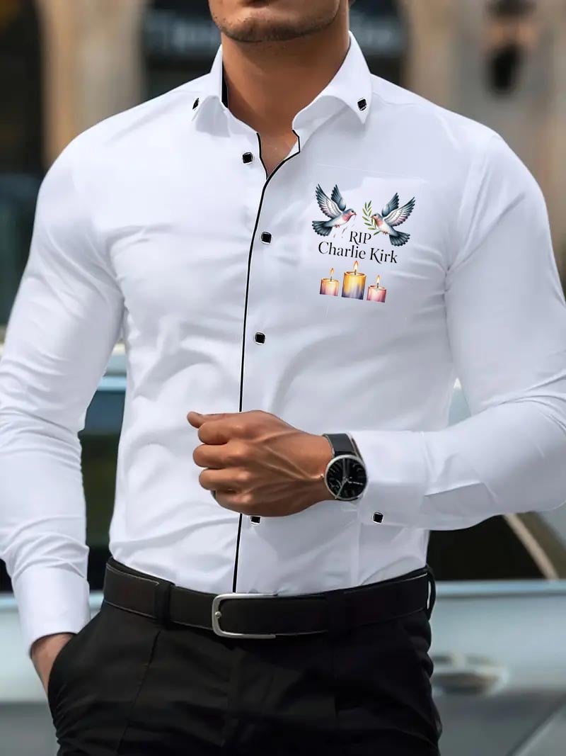Men's Street Style Business Casual Printed Long Sleeve Shirt
