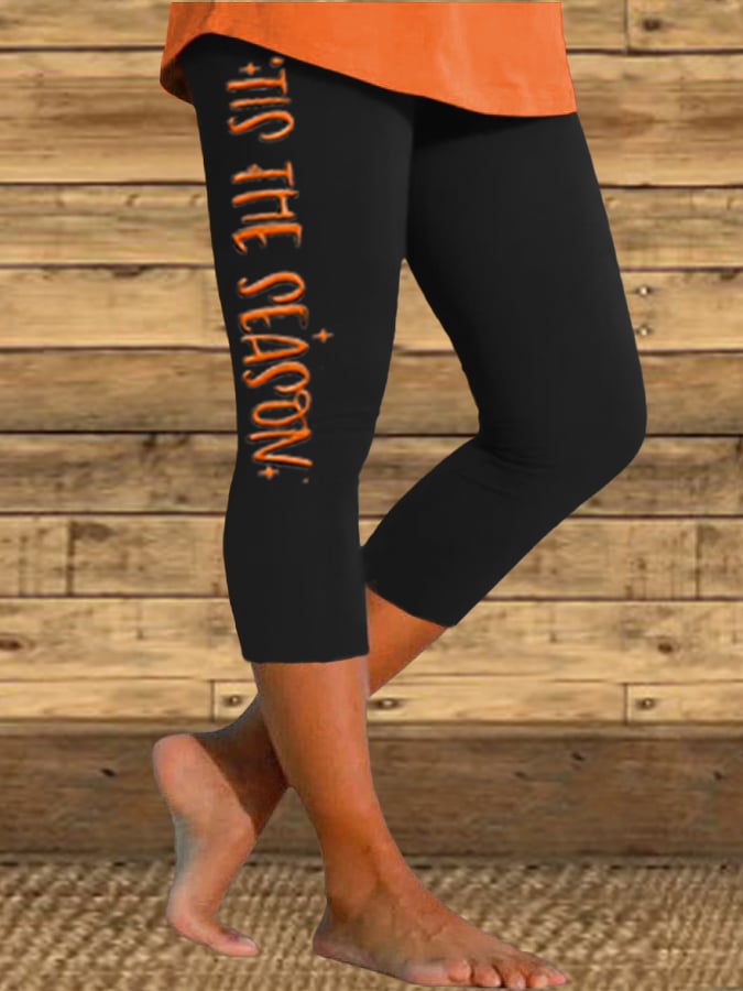Women's Tis The Season Football Print Casual Leggings