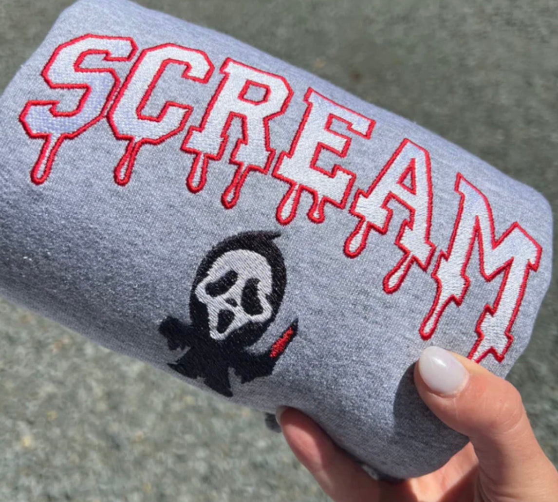 Scream Drip Embroidered Crewneck