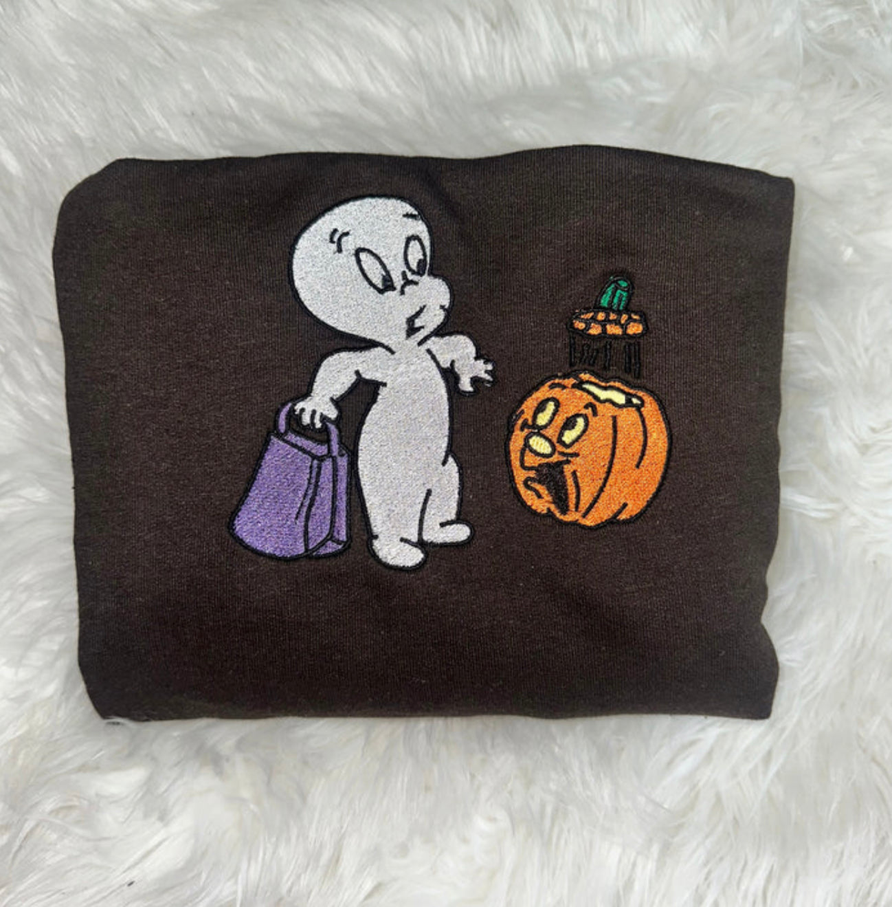 Casper Pumpkin Embroidered Sweatshirt