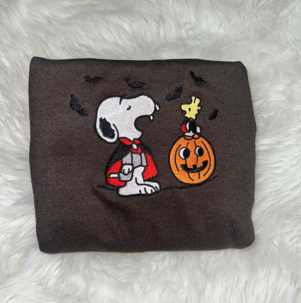 Snoopy Vampire Embroidered Sweatshirt