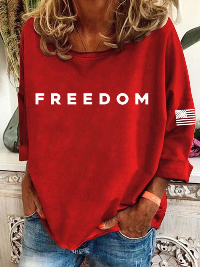 Women's Freedom Print Casual Sweatshirt