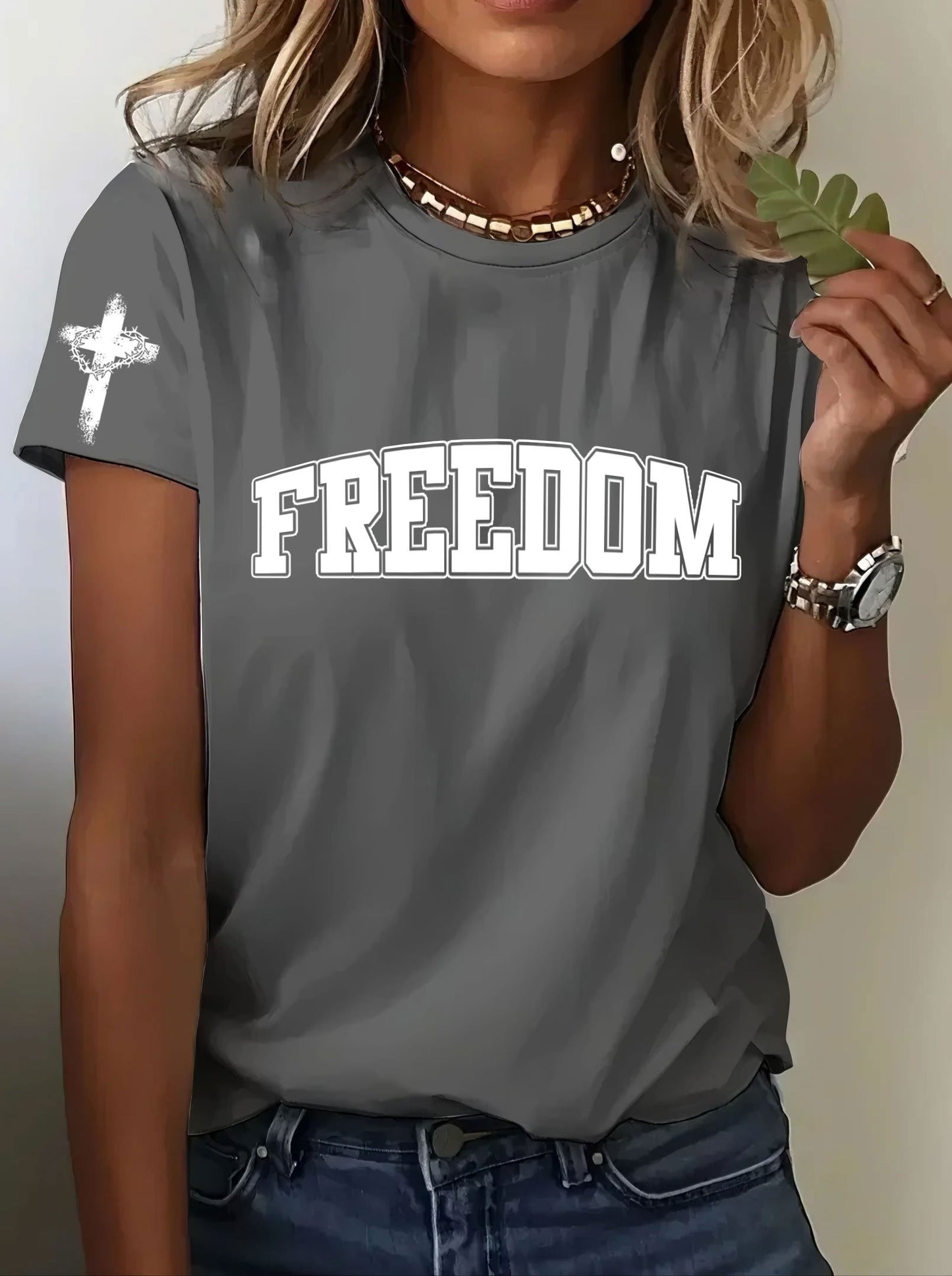 Women's Hot Free Will Printed Crew Neck T-Shirt