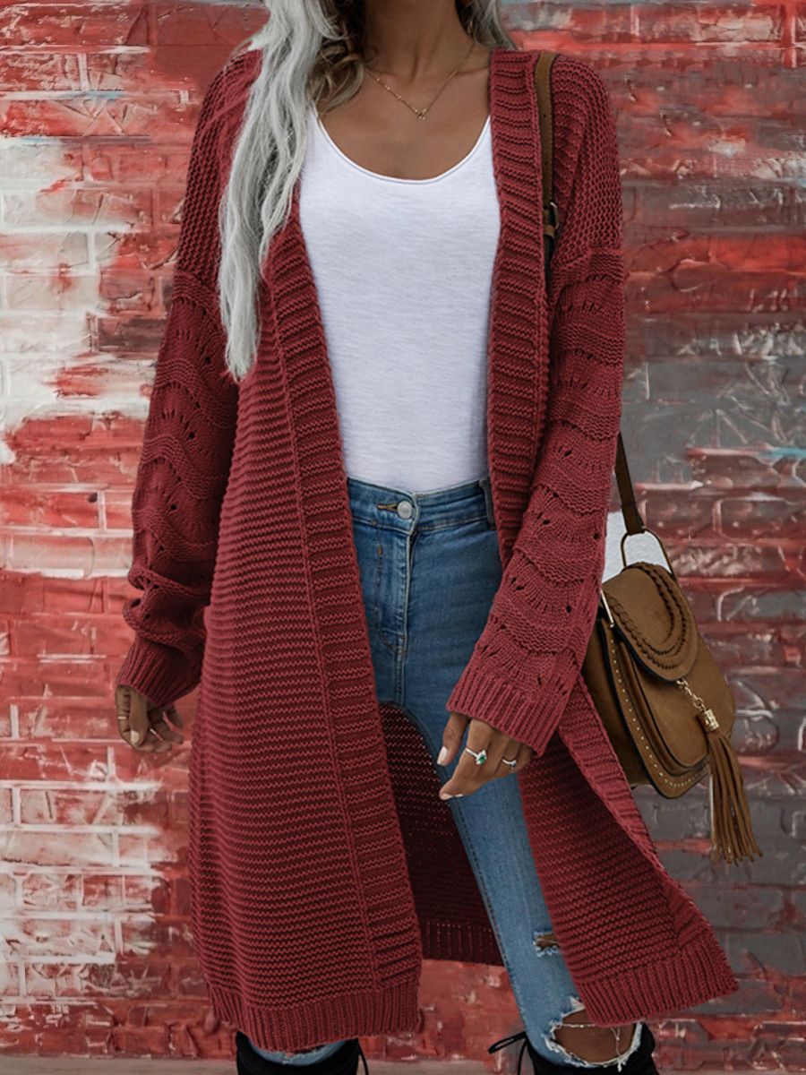 Fashion Solid Color Wool Cardigan