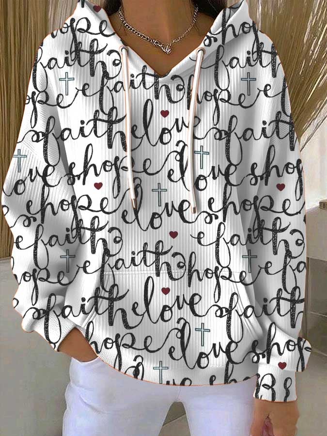 Women's Faith Print Casual Sweatshirt