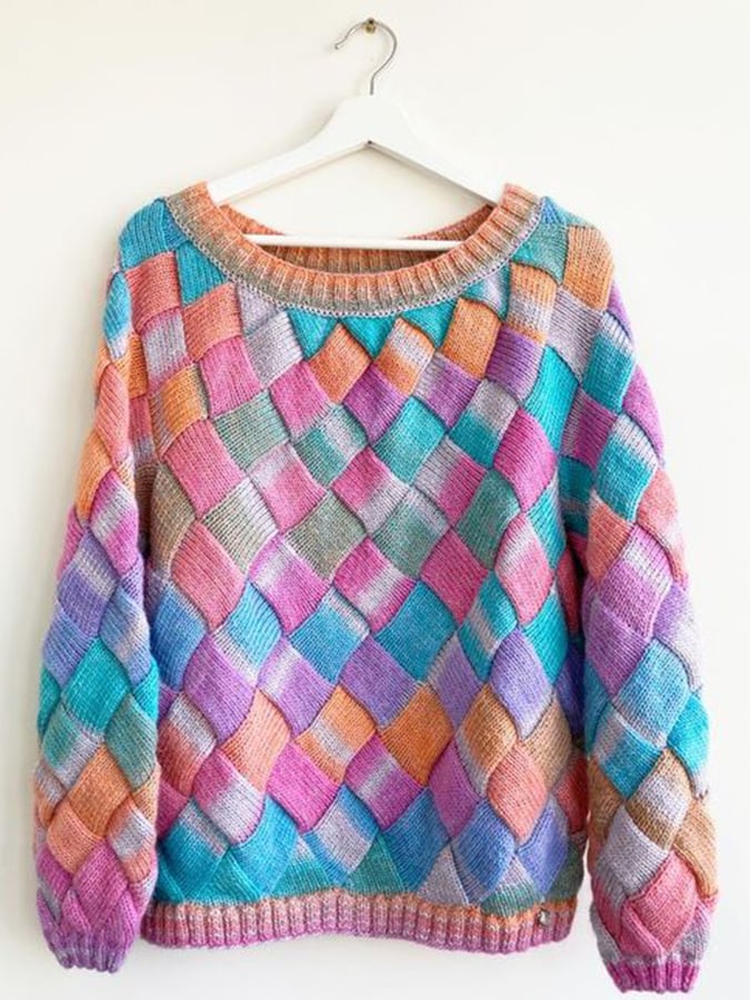 Stylish Woven Knitted Printed Sweater