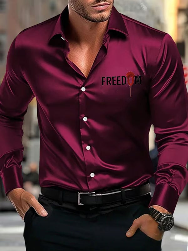 Men's Street Style Business Casual Printed Long Sleeve Shirt