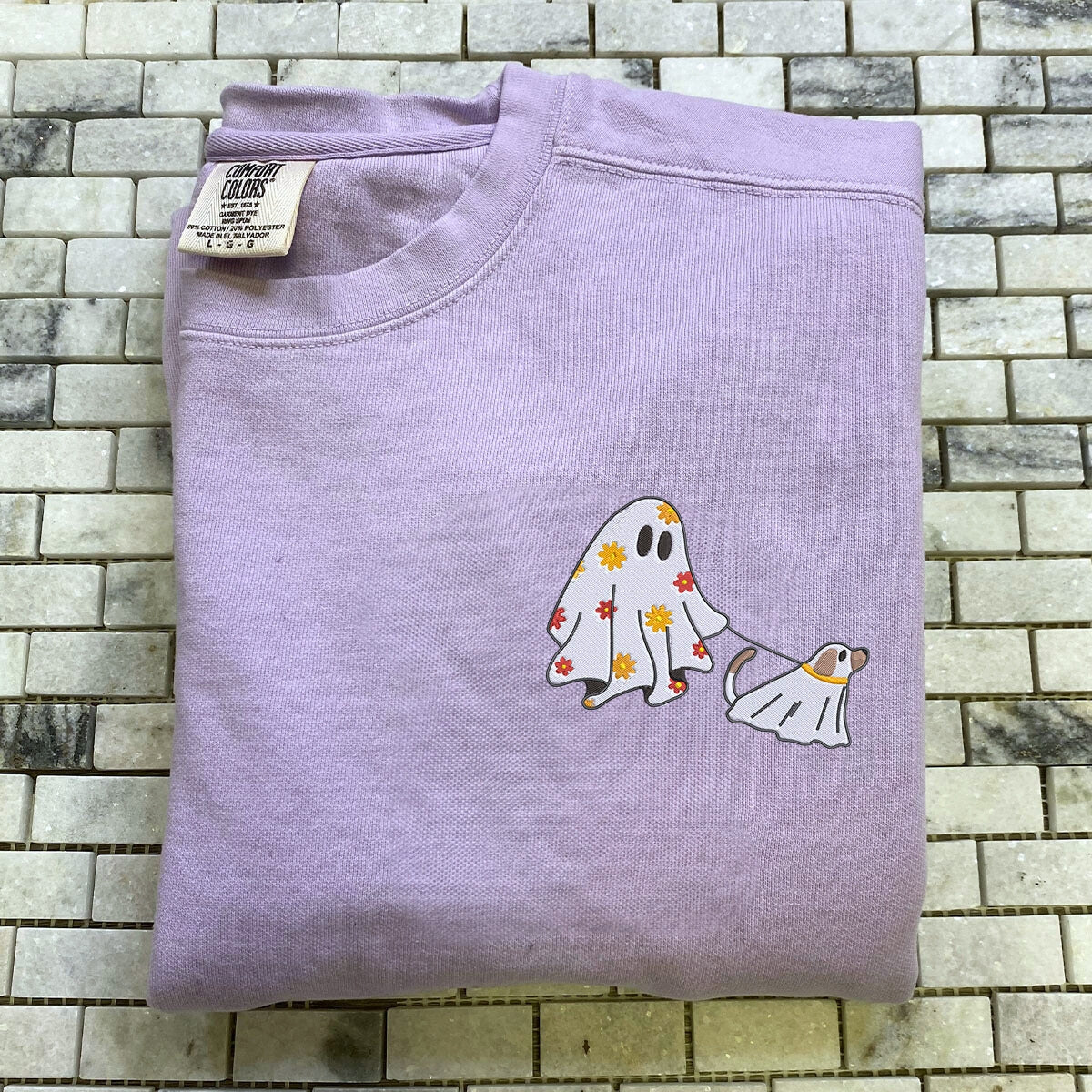 Сute Ghost Walking Dog Shirt or Sweatshirt