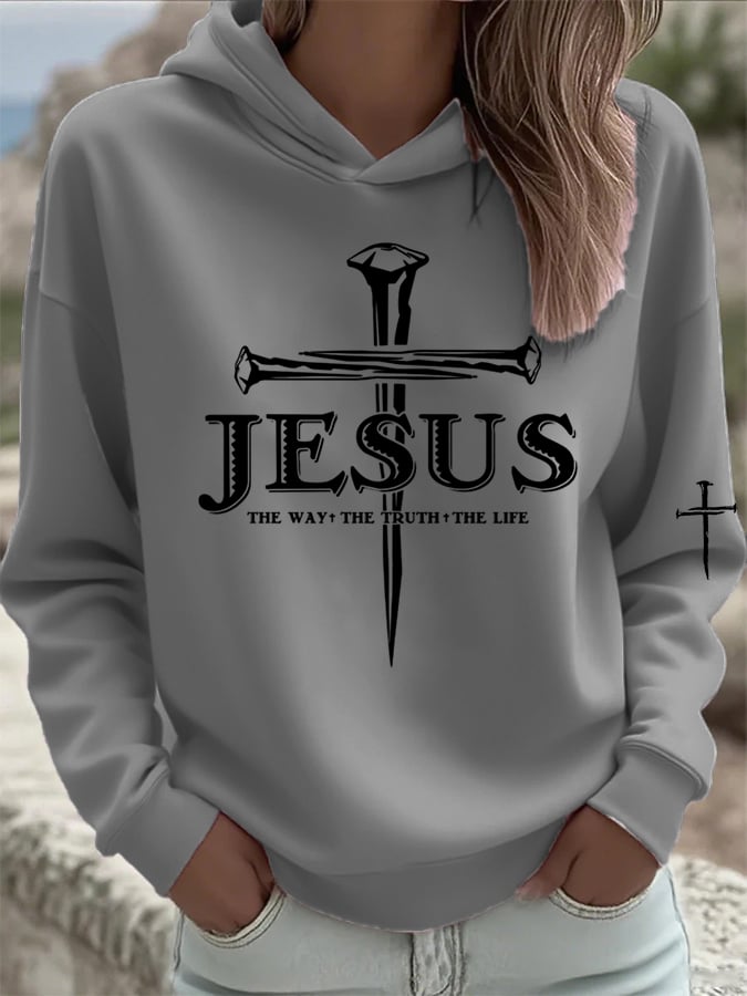 Women's Jesus The Way The Truth The Life Print Sweatshirt