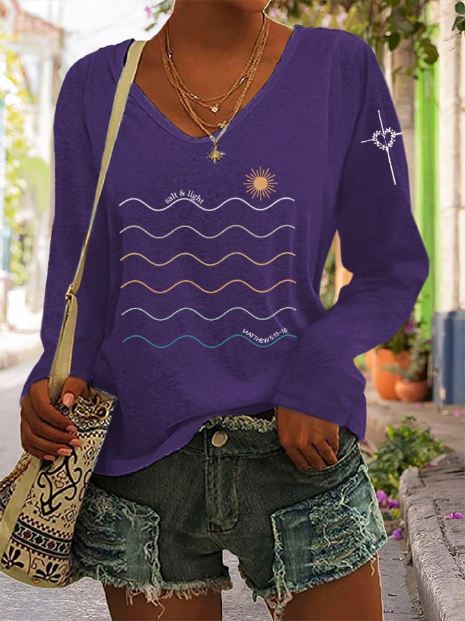 Women's Salt and Light Boho Christian Print Shirt