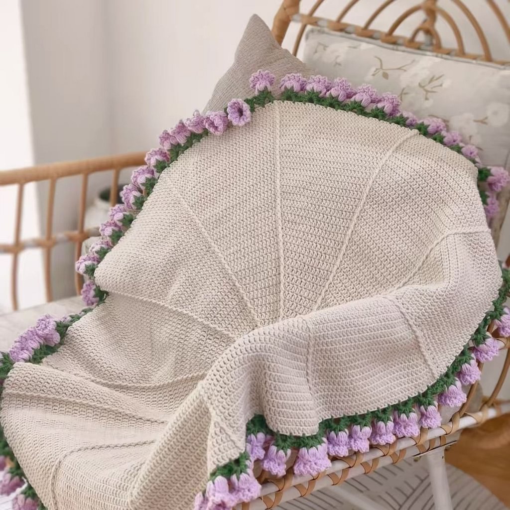 🌸DIY handmade rose blanket