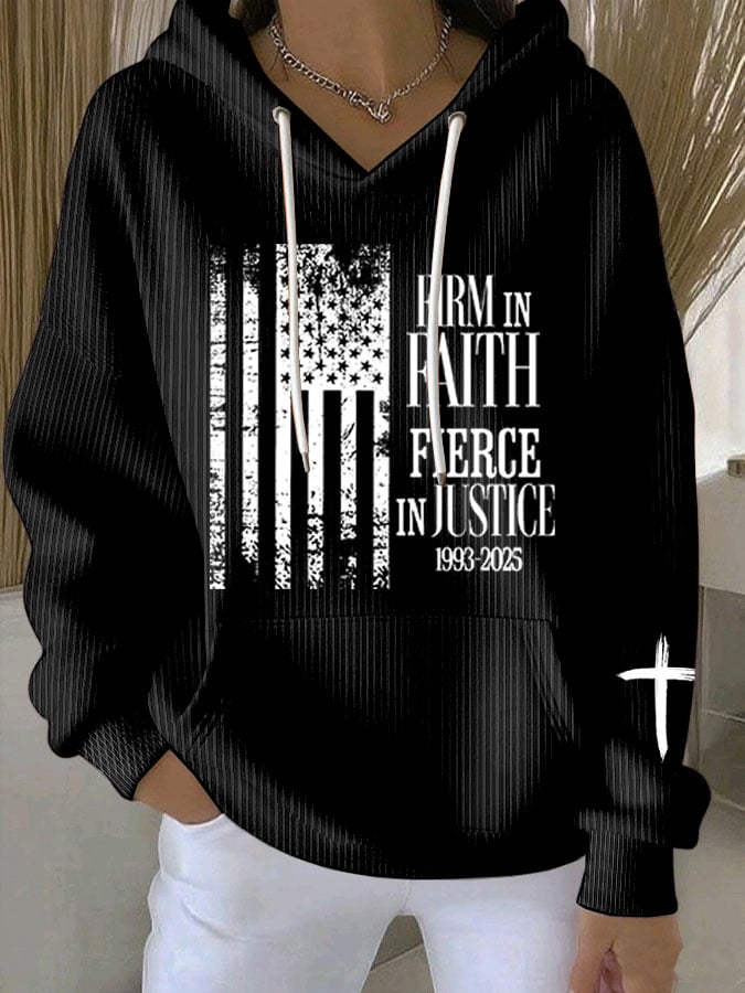 Women's Firm In Faith Fierce In Justice Print Casual Sweatshirt
