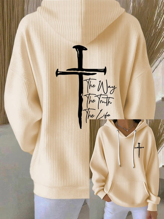 Women's The Way The Truth The Life Print Casual Hoodie