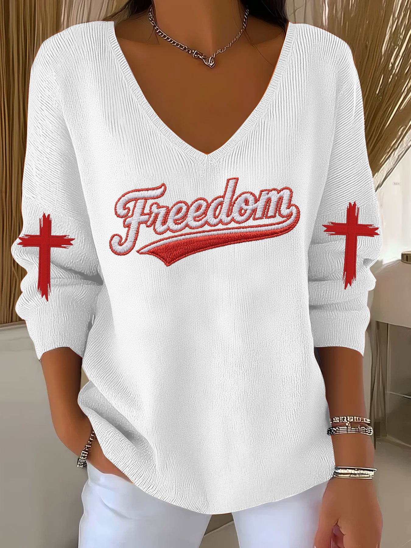 Women's Hot Print V-Neck T-Shirt