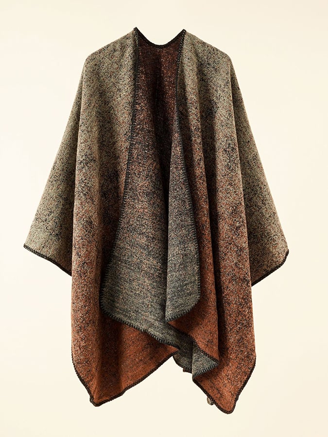 Women's Fall Winter Fashion Retro Gradient Print Faux Cashmere Shawl