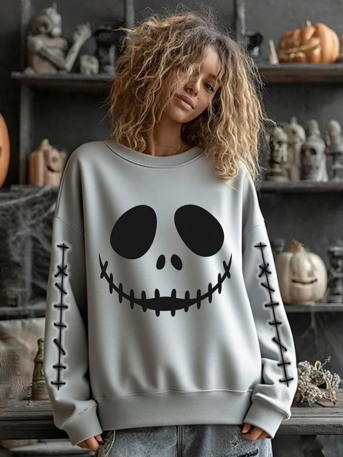 Women's Halloween Print Sweatshirt