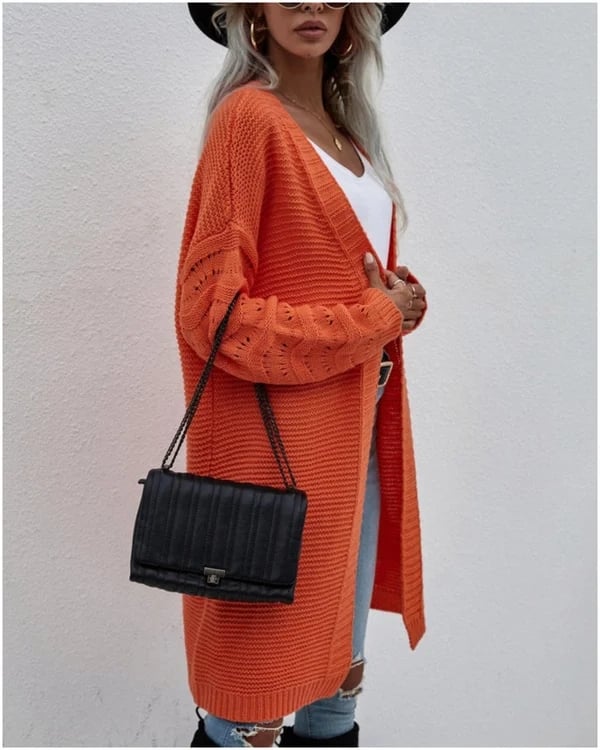 Fashion Solid Color Wool Cardigan