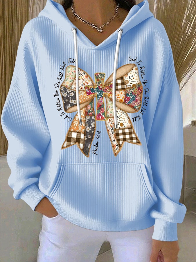Women's Faith Print Casual Hoodie
