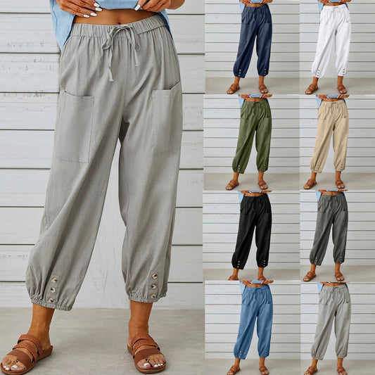 Women's Summer Capri Wide Leg Pants