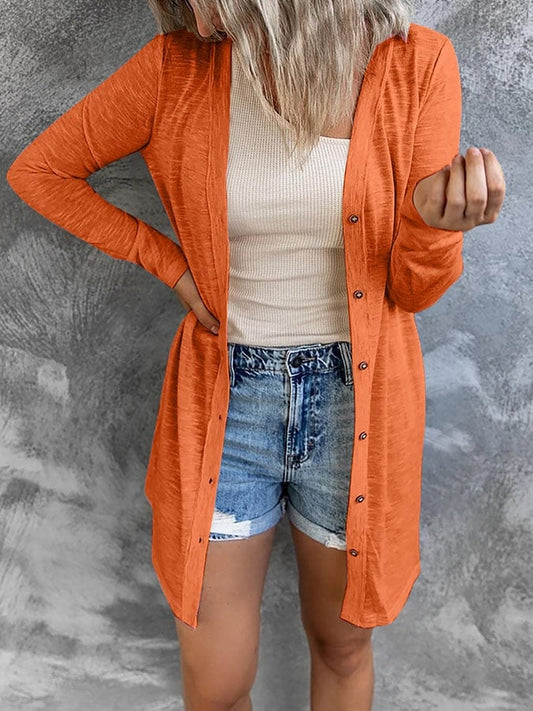 Casual Solid Color Long Sleeve Cardigan