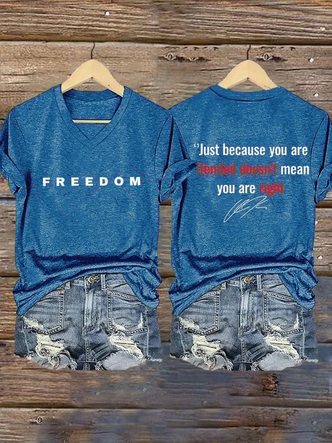 Women's Hot Print V-Neck T-Shirt