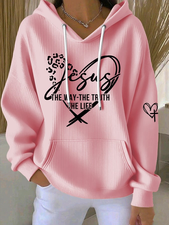 Women's Jesus The Way The Truth The Life Print Hoodie
