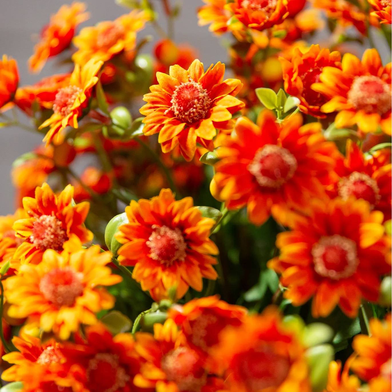 💥Last Day Each Only $2.99- Artificial Outdoor Sunset Mums Flowers - UV resistant, Waterproof, Windproof