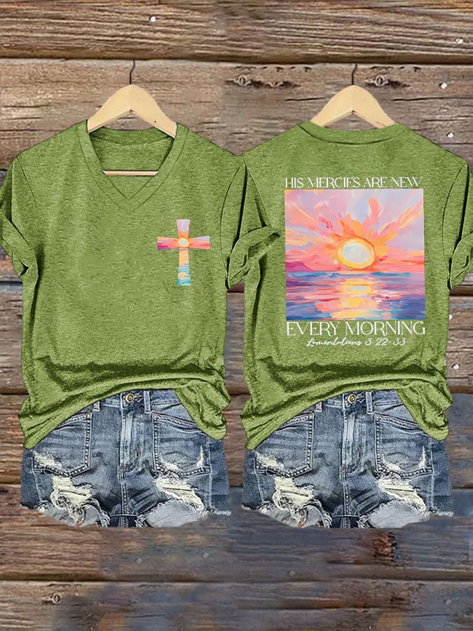 Women's His Mercies Are New Every Morning Feeling Printed T-Shirt