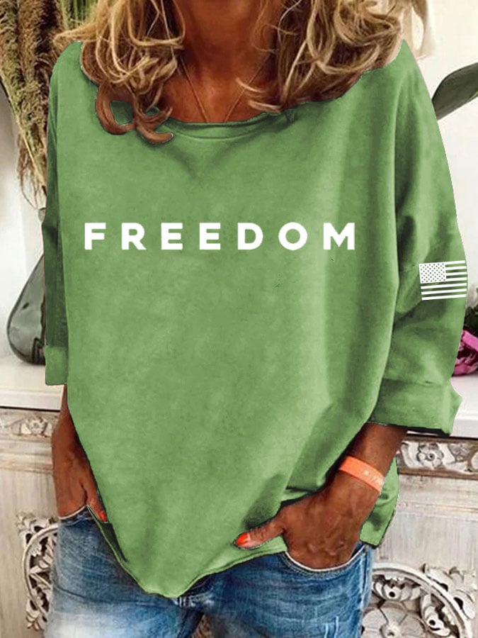 Women's Freedom Print Casual Sweatshirt