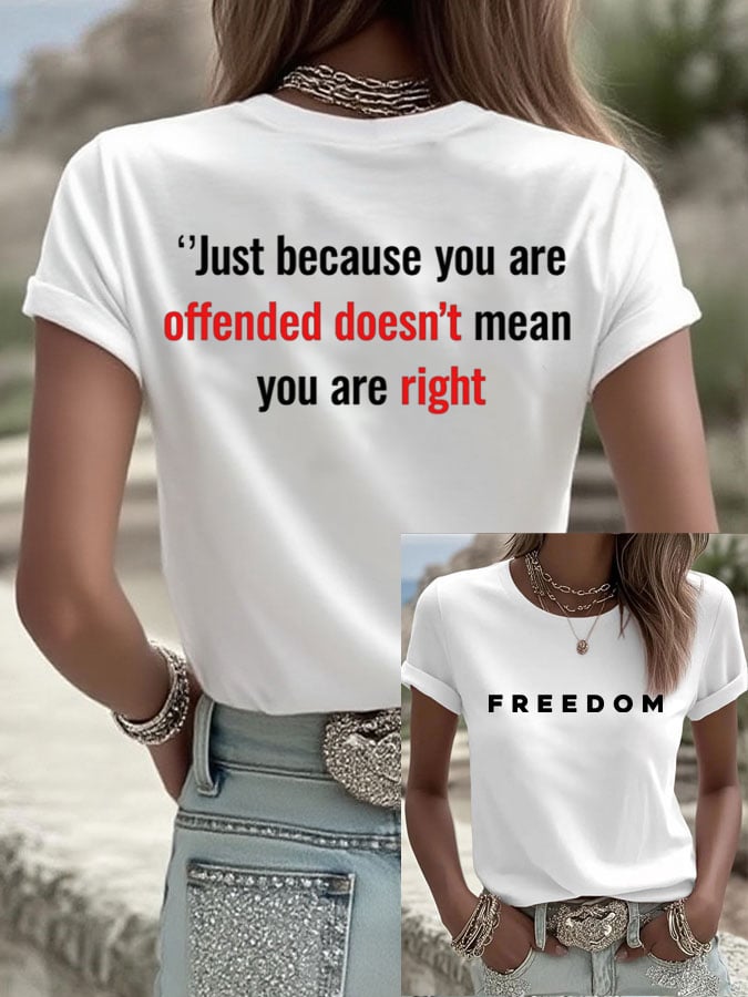 Women's Freedom Print Casual T-Shirt