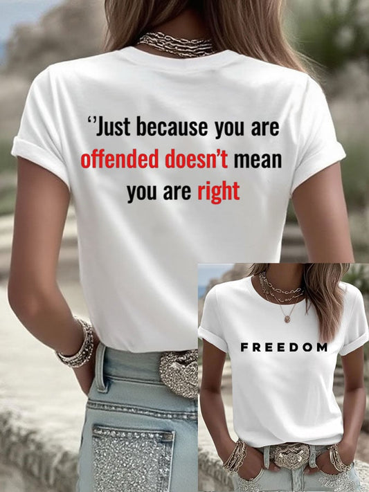 Women's Freedom Print Casual T-Shirt