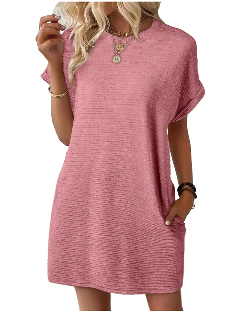 Women's Lightweight Summer T-shirt Dress with Pockets (Buy 2 Free Shipping)