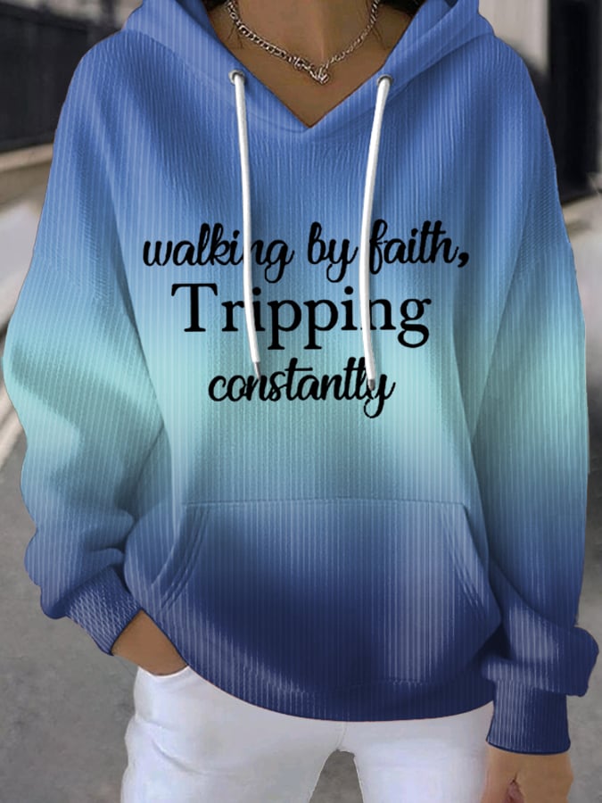 Women's Walking By Faith Tripping Constantly  Sweatshirts