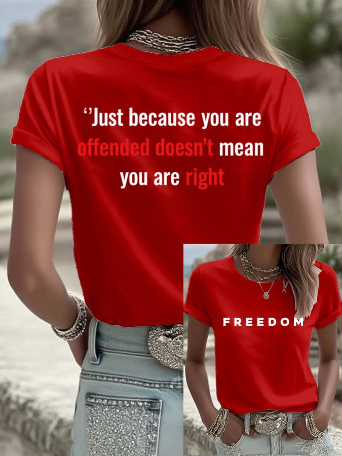 Women's Freedom Print Casual T-Shirt