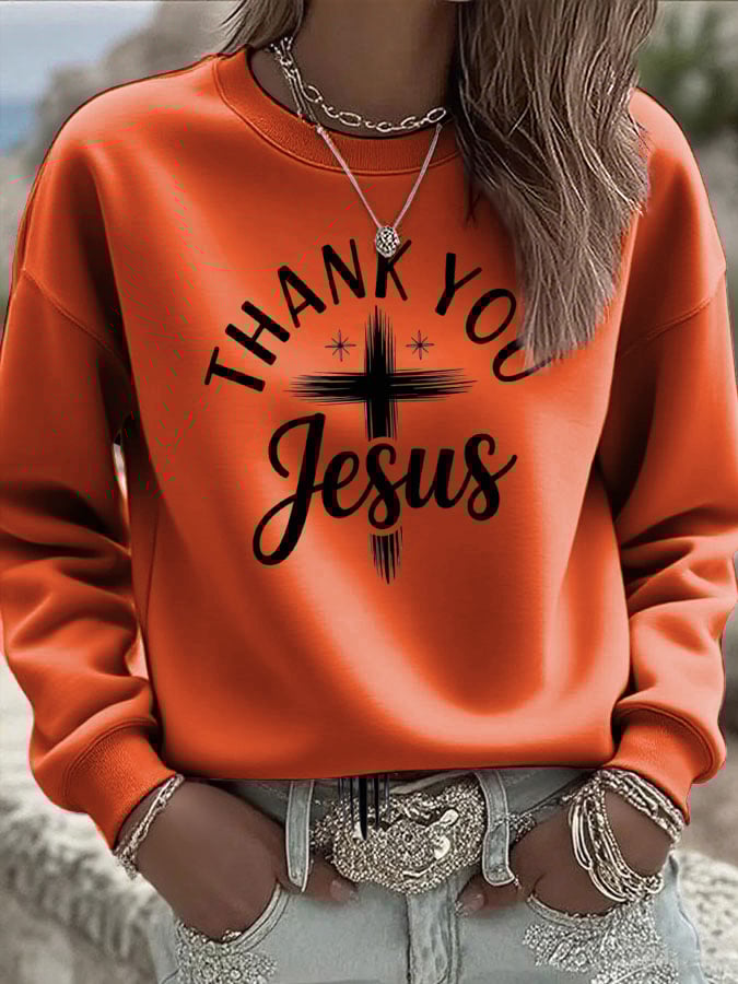 Women's Vintage Faith Thank You Jesus Sweatshirt