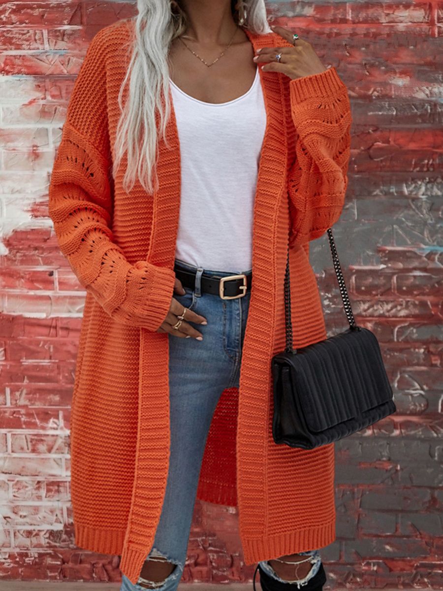 Fashion Solid Color Wool Cardigan