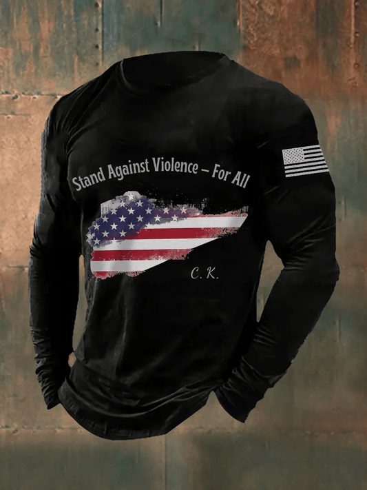 Men's FREEDOM Printed Round Neck T-Shirt
