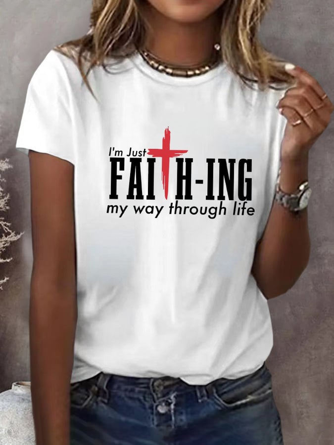 Women's Faith Printed Short-Sleeved T-Shirt