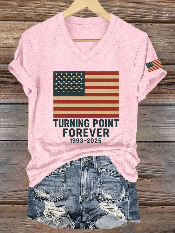 Women's Hot Spot Print V-Neck T-Shirt