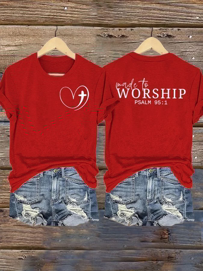 Women's Worship Faith  Print T-Shirt