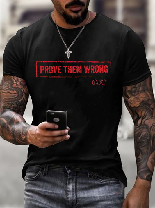 Men'S Casual Letter Print T-Shirt