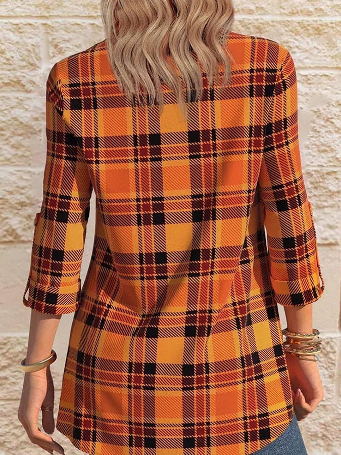 Casual Plaid Long Sleeve Shirt